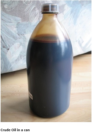 crude oil in a can